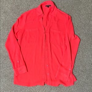 Bright Coral Button-Up Shirt